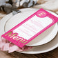 Barbie Party Hot Pink Gold | Printable Menu Template