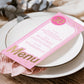Barbie Party Pink Gold | Printable Menu Template