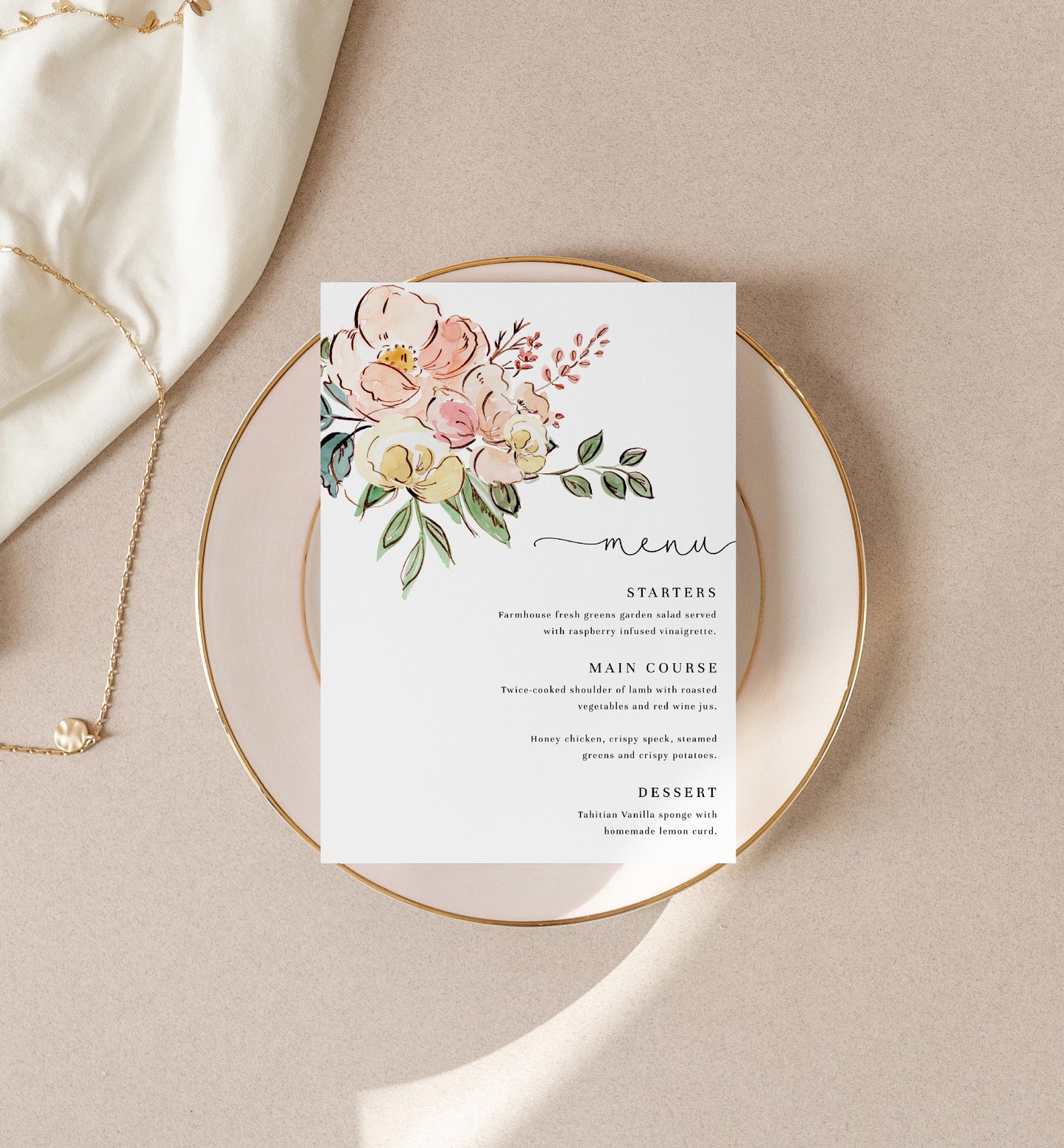 Cambridge Multi | Printable Menu Template