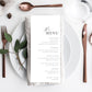 Ellesmere White | Printable Menu Template
