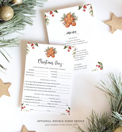 Nutmeg Noel Gingerbread | Printable Christmas Menu
