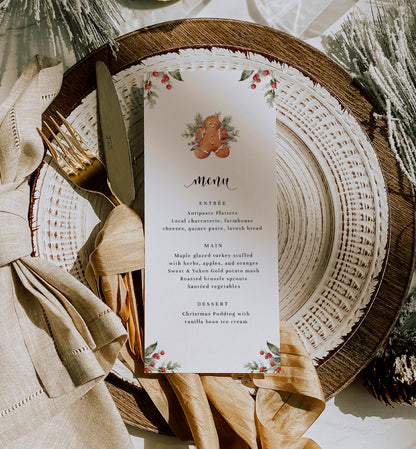 Nutmeg Noel Gingerbread | Printable Christmas Menu