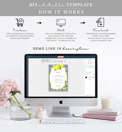Positano Lemons | Printable Menu Template