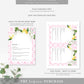 The Med Arch Pink Lemons | Printable Menu Template