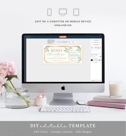 Ferras Greenery | Printable Christmas Custom Gift Voucher Template
