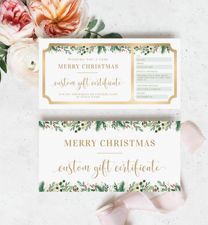 Merriment Christmas | Printable Christmas Custom Gift Voucher