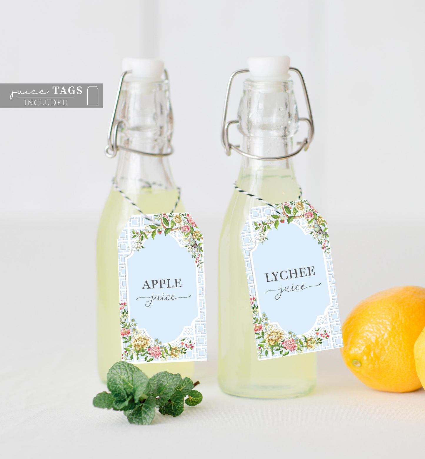 Trianon Blue | Printable Mimosa Bar Sign and Juice Tags