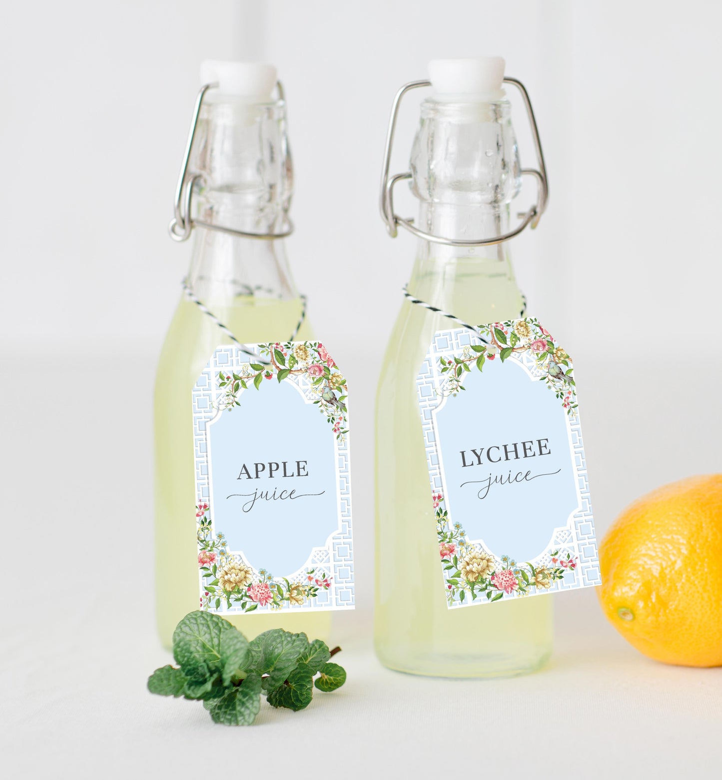 Trianon Blue | Printable Mimosa Bar Sign and Juice Tags