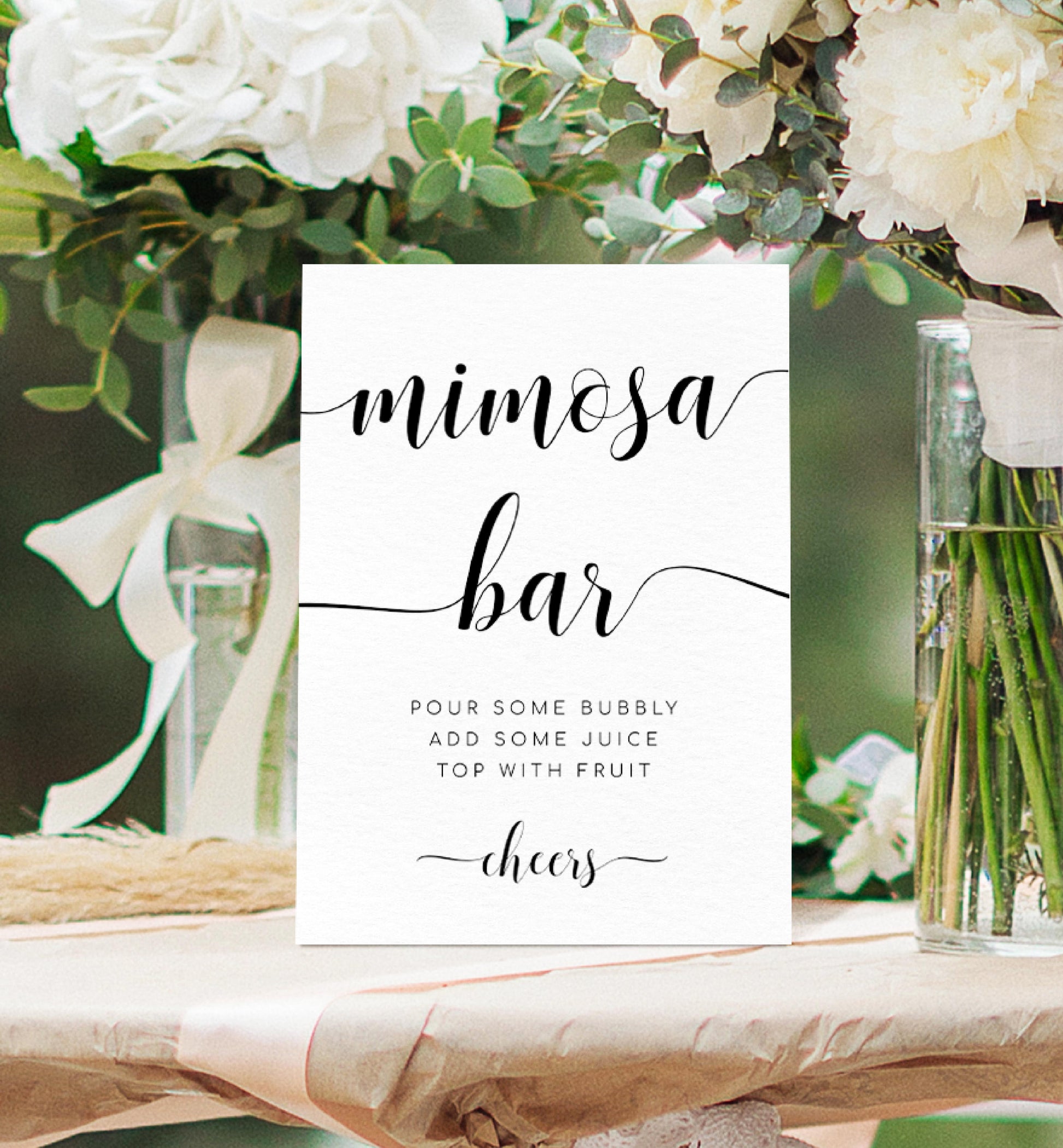 Boho Mimosa Bar Decal, DIY Sign, Mimosa Bar Sign