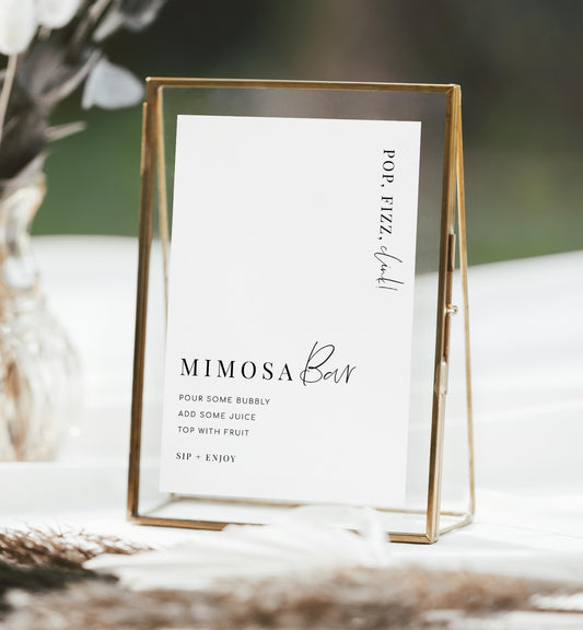 Estelle White | Printable Mimosa Bar Sign & Juice Tags