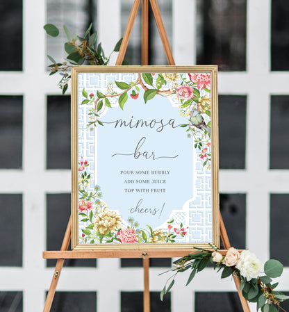 Trianon Blue | Printable Mimosa Bar Sign and Juice Tags