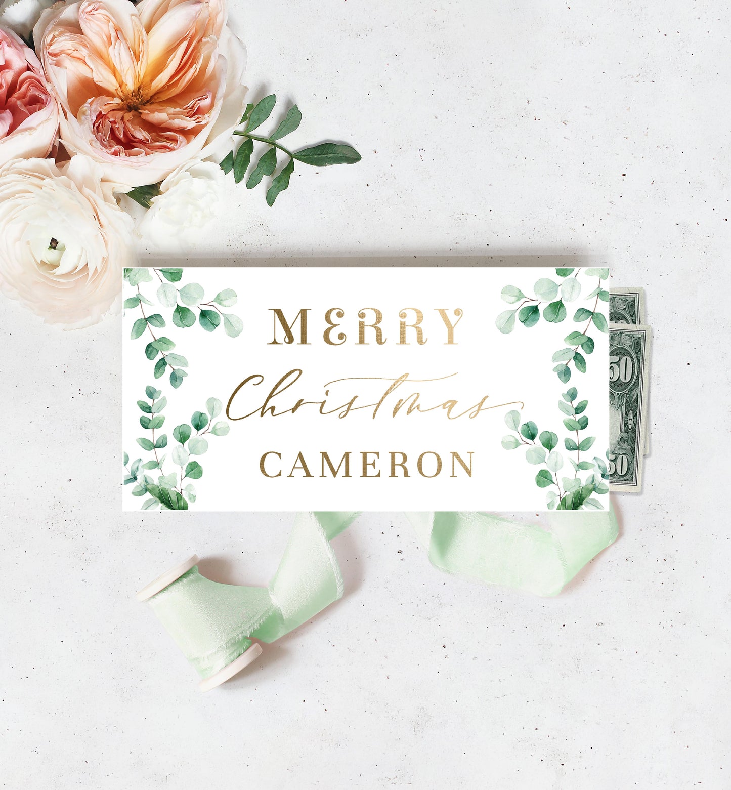 Ferras Greenery | Printable Christmas Money Wallet Template