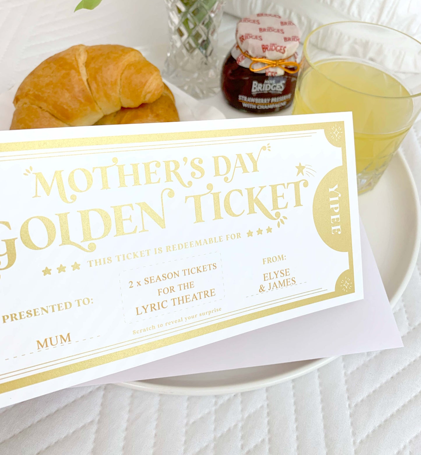 Golden Ticket Gold | Scratch-off Mother's Day Gift Voucher