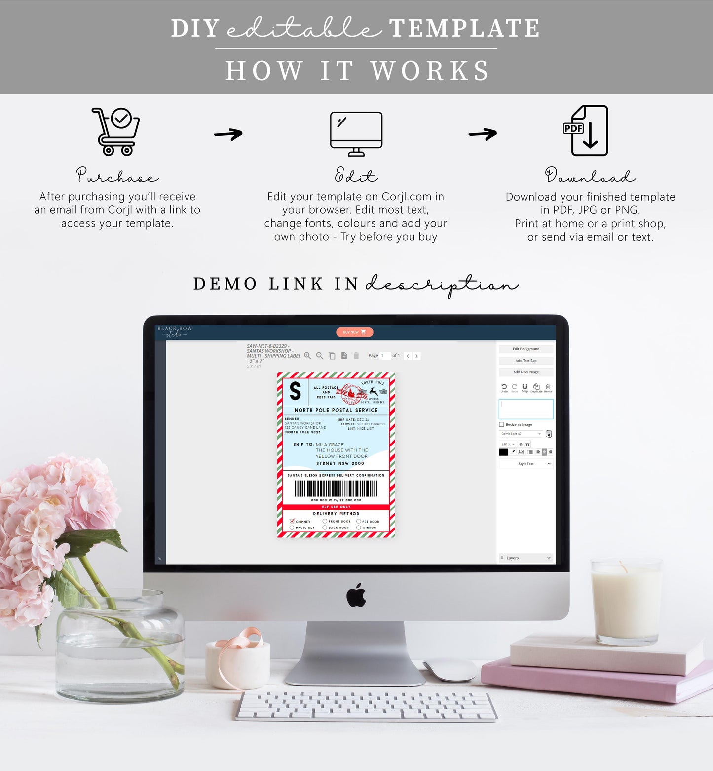 Santa's Workshop Multi | Printable Christmas Shipping Label Template