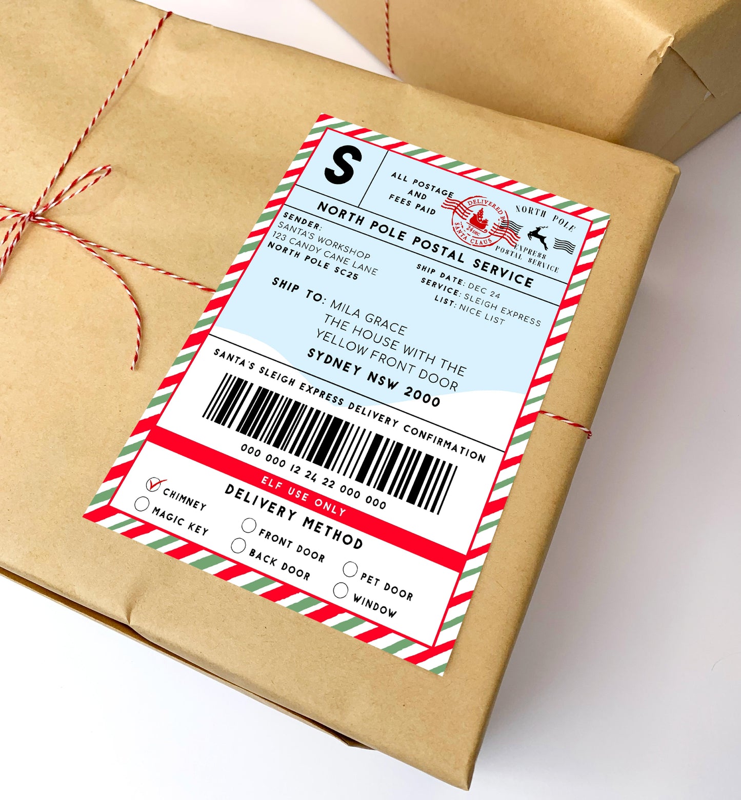 Santa's Workshop Multi | Printable Christmas Shipping Label Template
