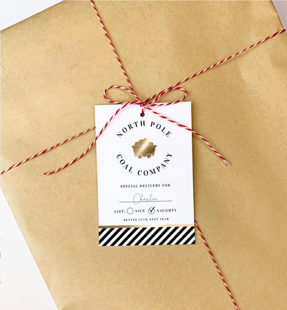 North Pole Coal Company | Printable Christmas Gift Tag Template