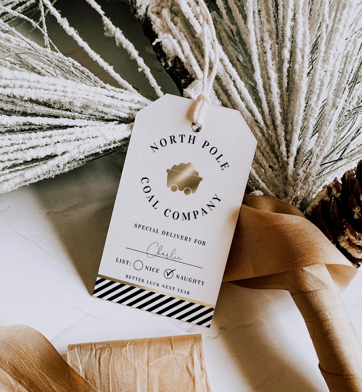 North Pole Coal Company | Printable Christmas Gift Tag Template