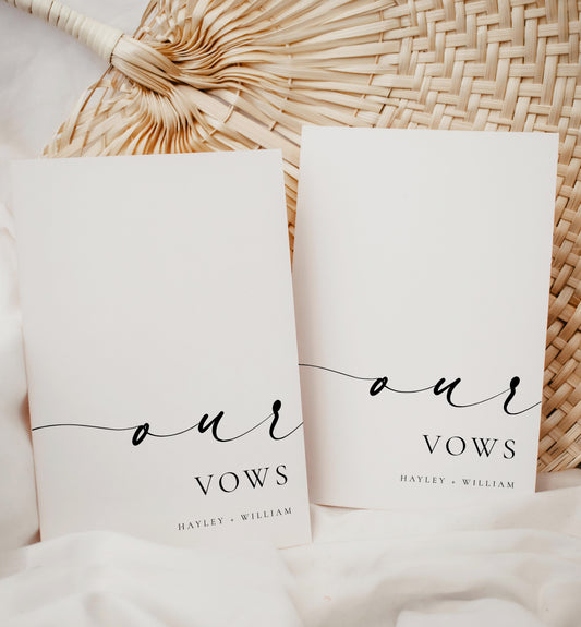 Ellesmere White | Printable Wedding Our Vows Book Template
