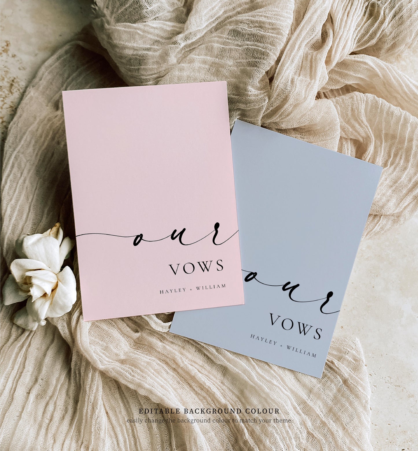 Ellesmere White | Printable Wedding Our Vows Book Template