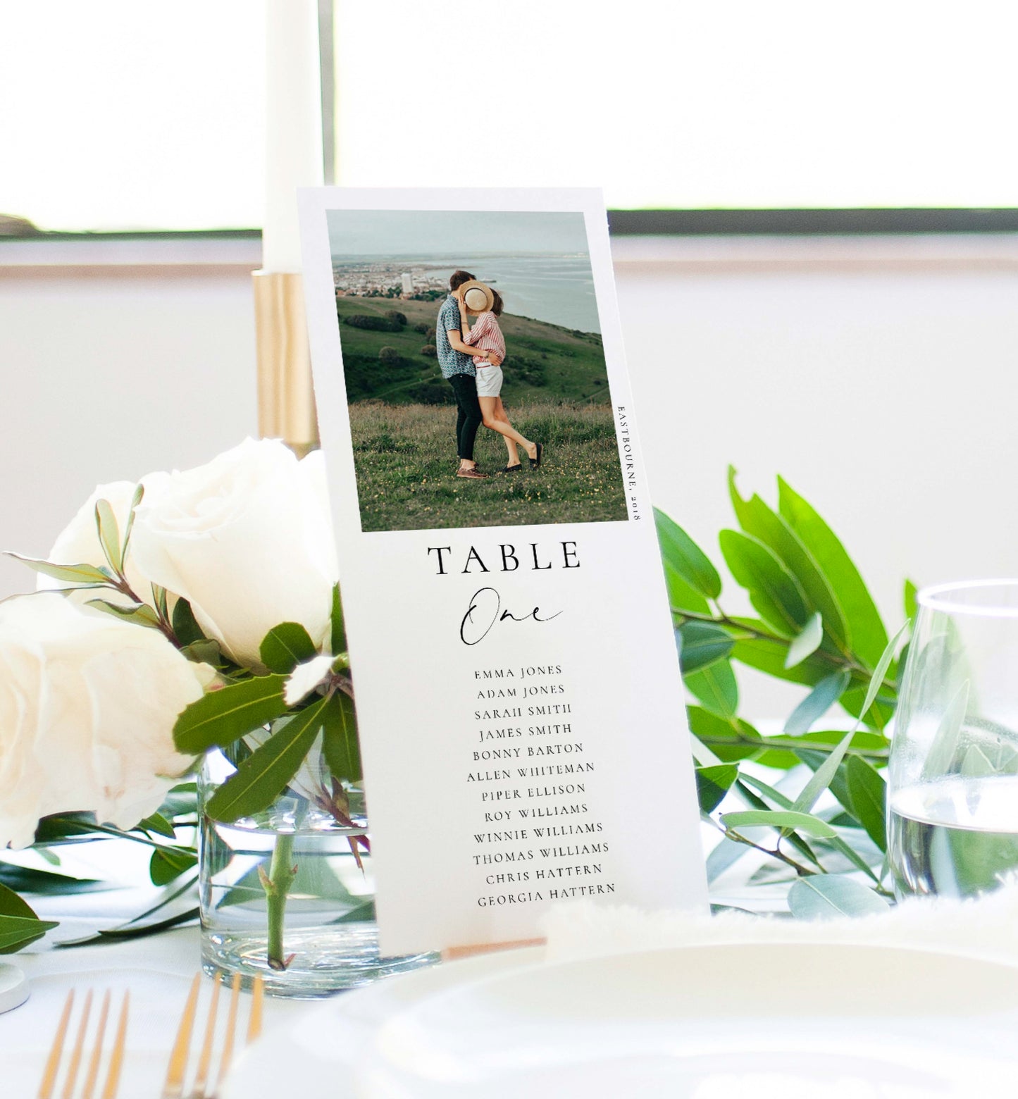 Ellesmere White | Printable Photo Table Numbers Template