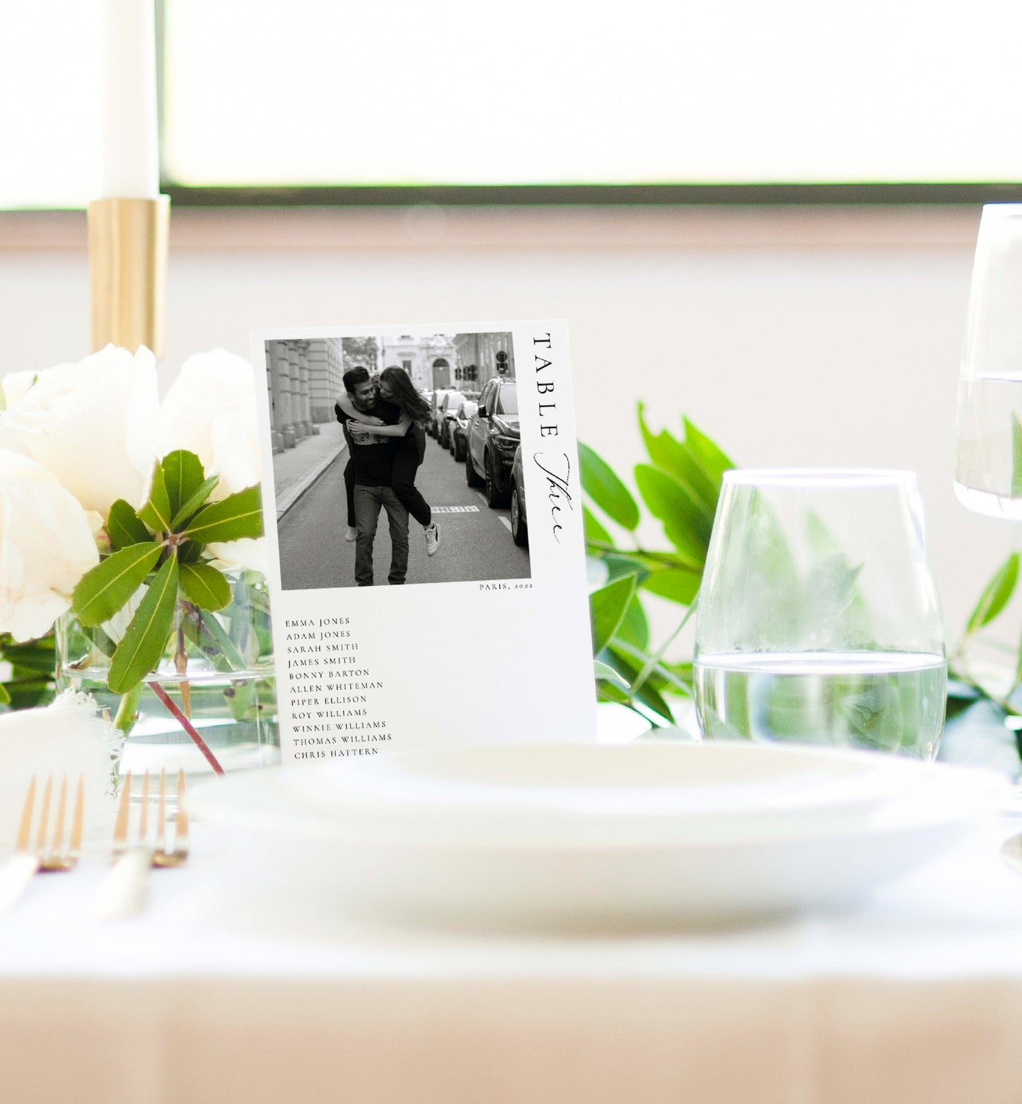 Ellesmere White | Printable Photo Table Numbers Template