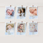 Watercolour Blue | Printable My First Year Photo Timeline Banner Template