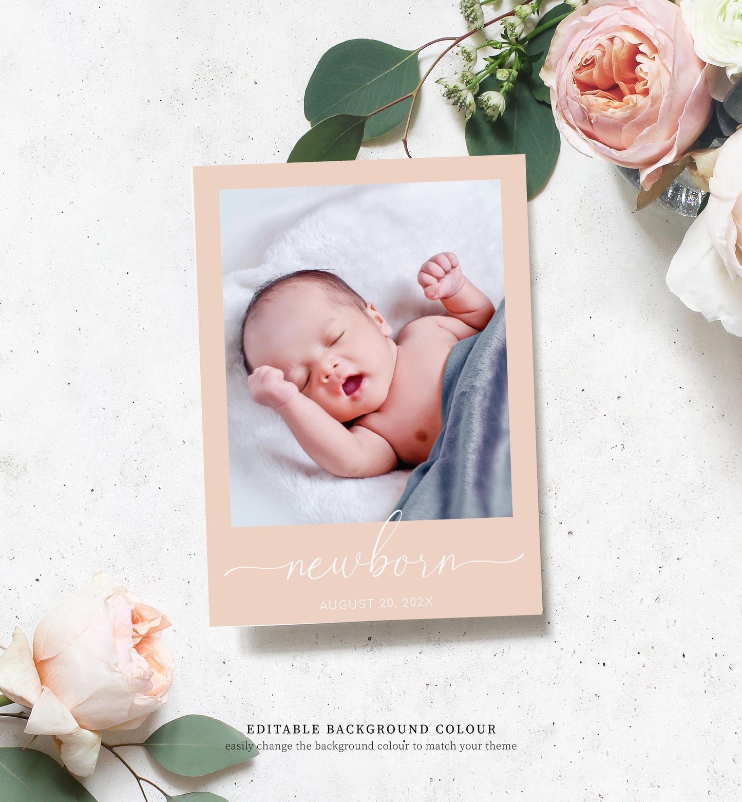 Quinn Script White | Printable My First Year Photo Timeline Banner Template