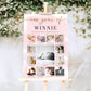 Watercolour Pink | Printable My First Year Photo Timeline Sign Template