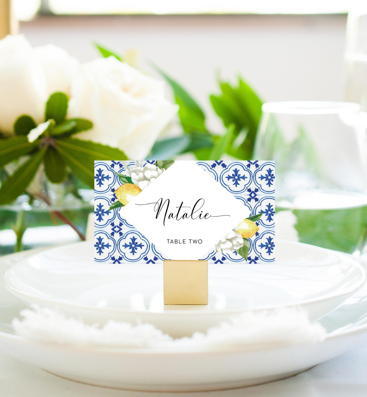 The Med Lemons | Printable Place Cards - Black Bow Studio