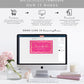 Wave Hot Pink Gold | Printable Place Cards Template