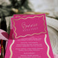 Wave Hot Pink Gold | Printable Place Cards Template