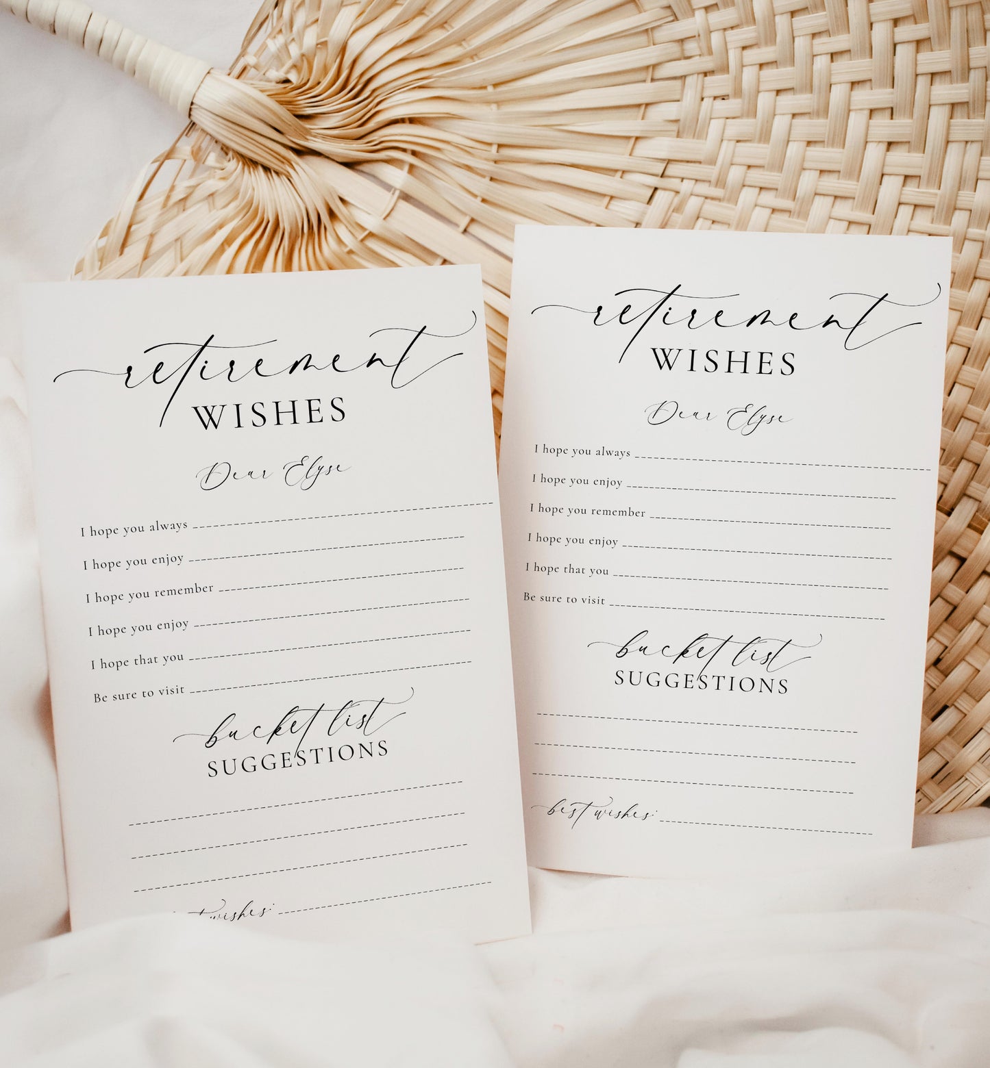 Ellesmere White | Printable Retirement Wishes Card Template