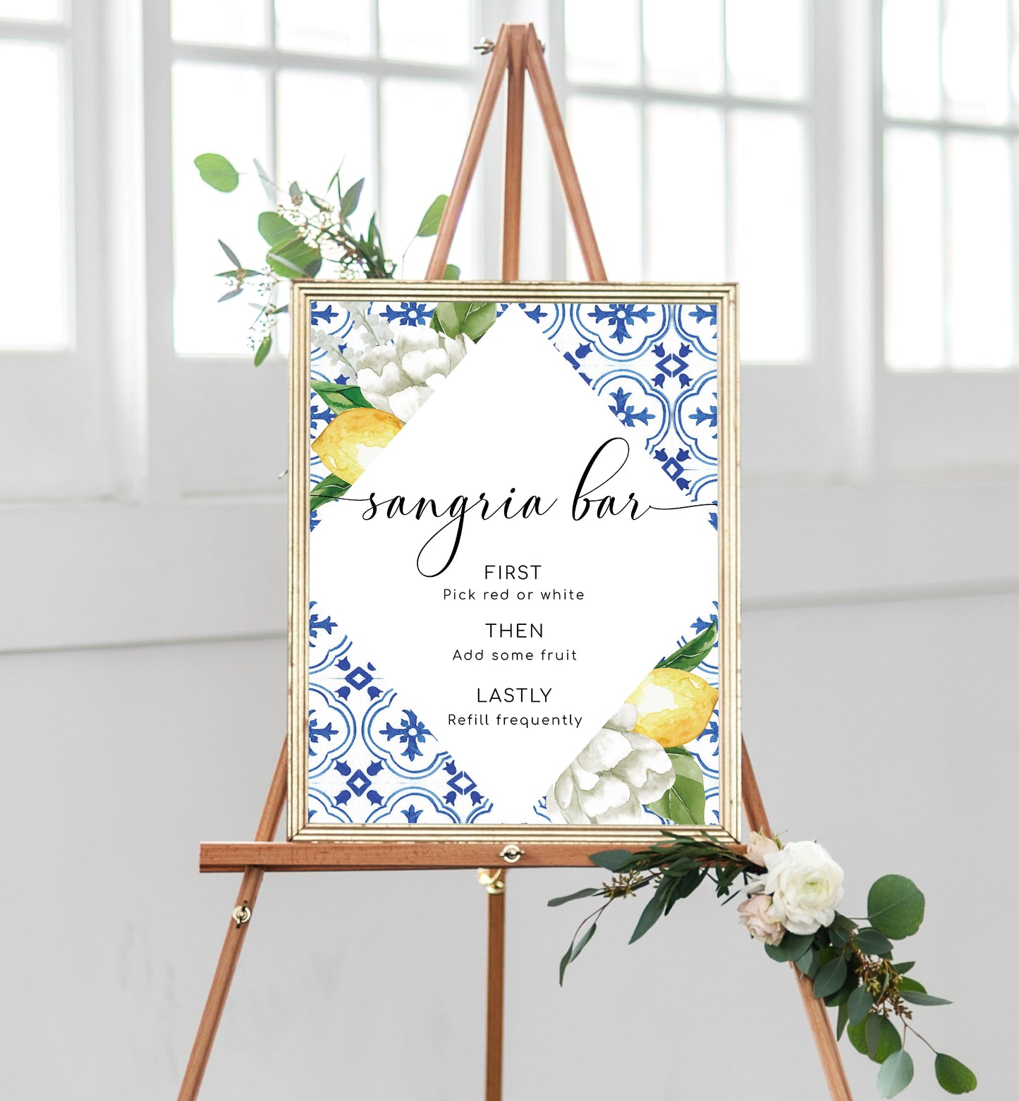 The Med Lemons | Printable Sangria Bar Sign - Black Bow Studio