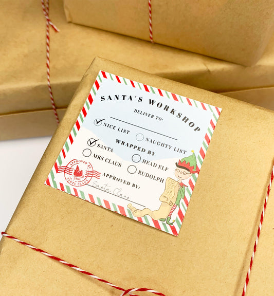 Santa's Workshop Multi | Printable Christmas Elf Approved Tags