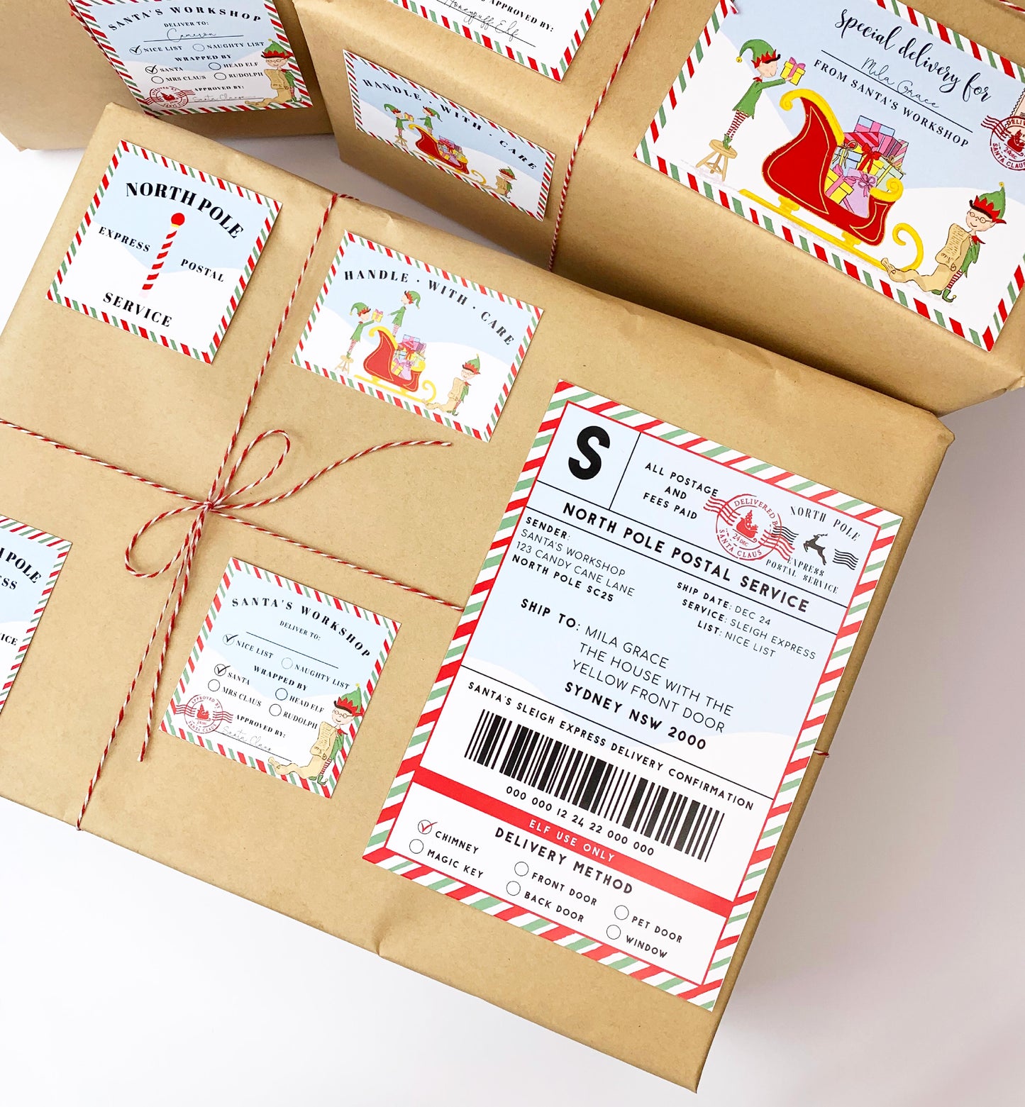 Santa's Workshop Multi | Printable Christmas Special Delivery Tag Templates Bundle