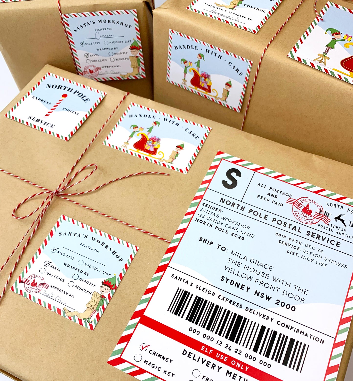 Santa's Workshop Multi | Printable Christmas Special Delivery Tag Templates Bundle