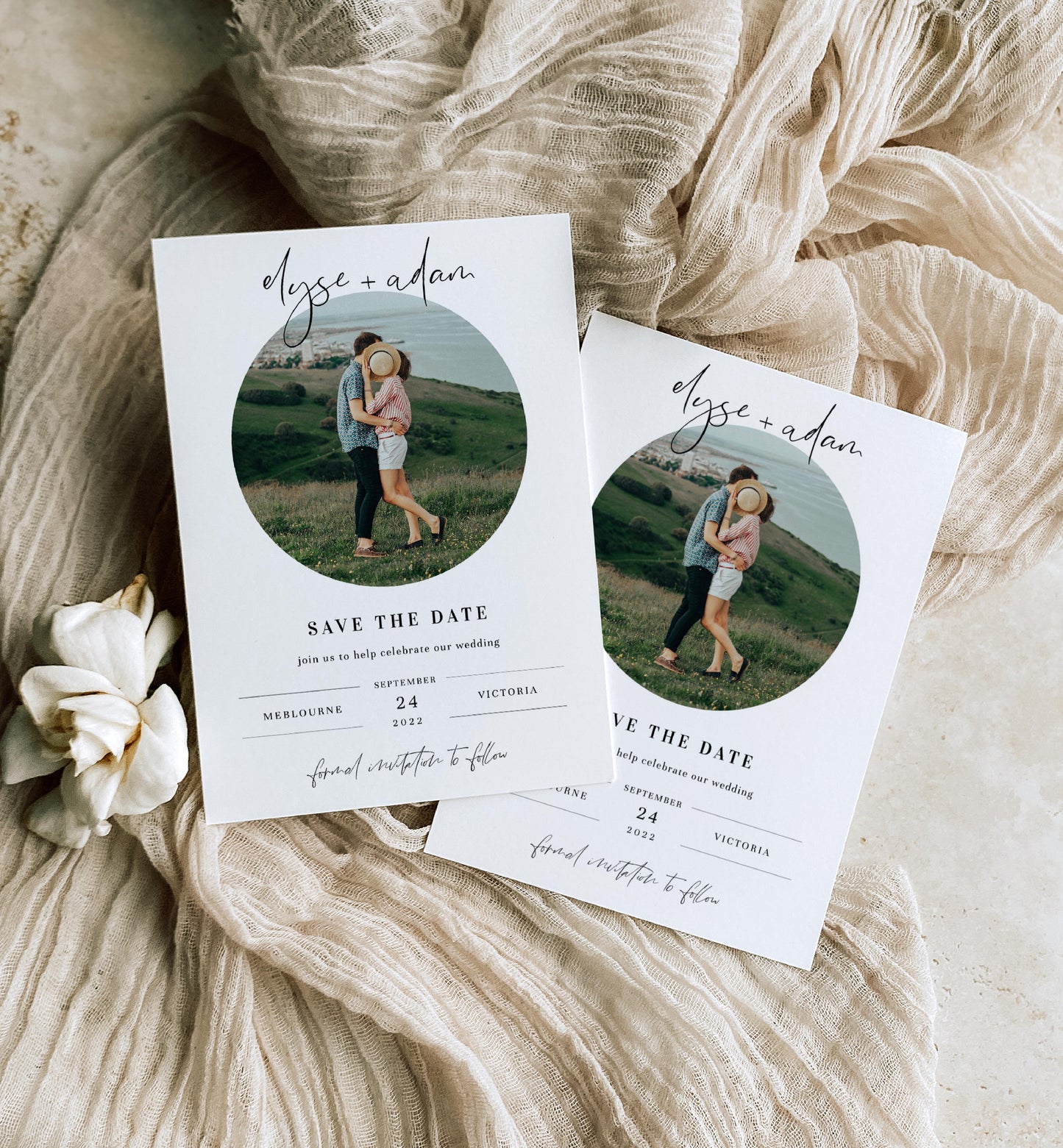 Gigi Script | Printable Photo Save The Date Template