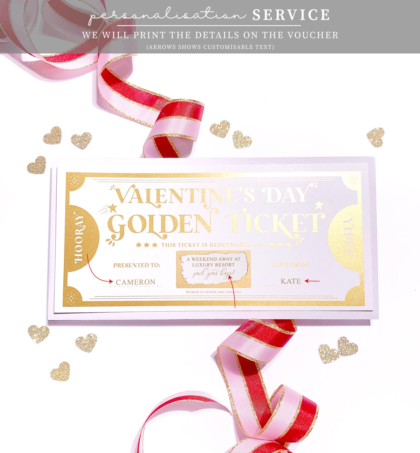 Golden Ticket Gold | Scratch-off Valentine's Day Gift Voucher