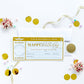 Watercolour Blue Gold | Scratch-off Birthday Boarding Pass
