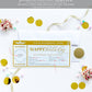 Watercolour Blue Gold | Scratch-off Birthday Boarding Pass