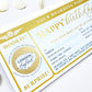 Watercolour Blue Gold | Scratch-off Birthday Boarding Pass