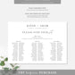 Estelle White | Printable Seating Chart - 3 Banquet Tables Template