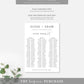 Estelle White | Printable Seating Chart - 3 Banquet Tables