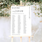 Estelle White | Printable Seating Chart - 3 Banquet Tables