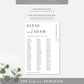Estelle White | Printable Seating Chart - 3 Banquet Tables