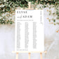 Estelle White | Printable Seating Chart - 3 Banquet Tables