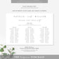 Ellesmere White | Printable Seating Chart Template
