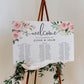 Darcy Floral Pink | Printable Banquet Tables Seating Chart Template