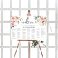 Darcy Floral Pink | Printable Seating Chart Template - Alphabetical
