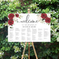 Darcy Floral Red | Printable Seating Chart - Alphabetical
